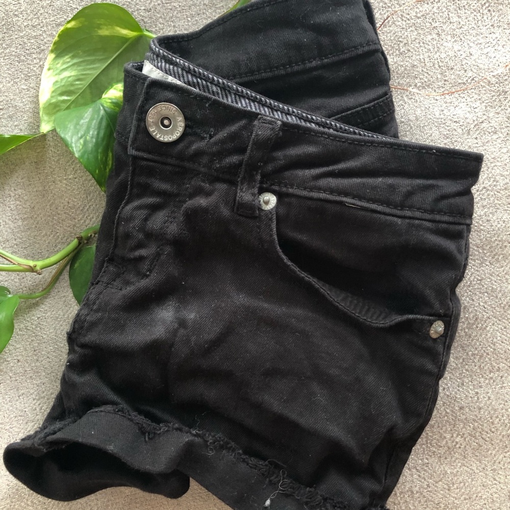 Adorable Black Jean Mini Shorts